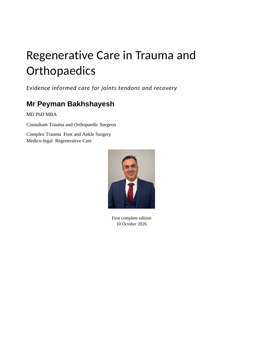 Cover of Regenerative Care in Trauma and Orthopaedics by Mr Peyman Bakhshayesh